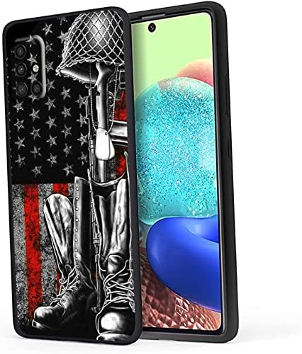 monoch American Flag Case for Samsung Galaxy A51 4G,USA American Flag Veteran Patriotic Soldier Gifts Cool Case for Samsung Men Boys,Slim Soft Silicone Protective Case for Samsung Galaxy A51