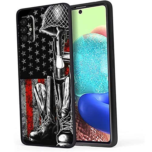 Monoch American Flag Case For Samsung Galaxy A51 4G,Usa American Flag Veteran Patriotic Soldier Gifts Cool Case For Samsung Men Boys,Slim Soft Silicone Protective Case For Samsung Galaxy A51 #TOP29