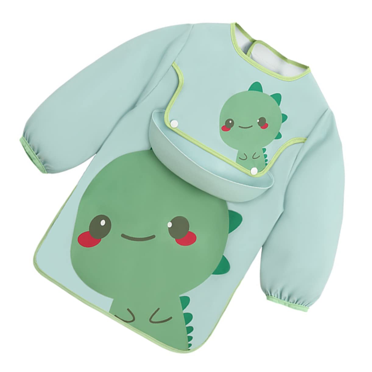 Abaodam bavaglino bambino che mangia il camice grembiuli per bambini dei cartoni animati pettorali abbigliamento bambino che mangia vestiti grembiule artistico a maniche lunghe