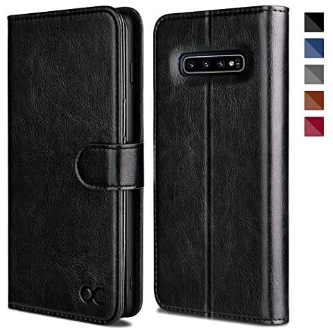 OCASE Premium Leather Flip Wallet Case for S10+ Cover