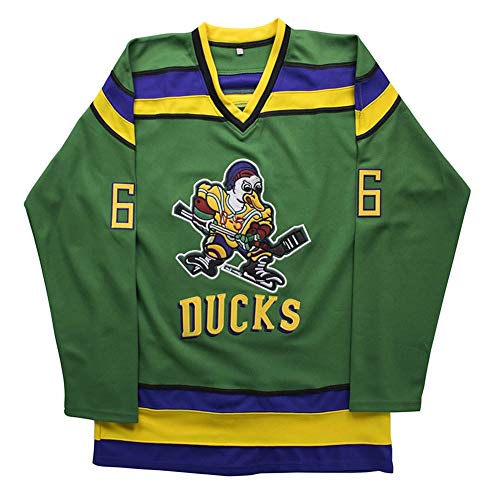 oldtimetown Mighty Ducks Movie Ice Hockey Jersey 66# Gordon Bombay Stitched Letters