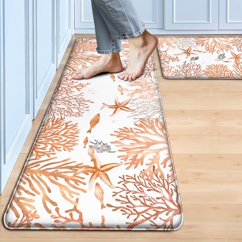 Kitchen Mats for Floor Cushioned Anti Fatigue Sets of 2