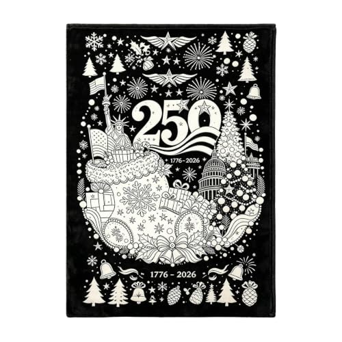 50x59 Inch DIY Throw 250th Anniversary Christmas Coloring Blanket for Adult (Black3) - image 1