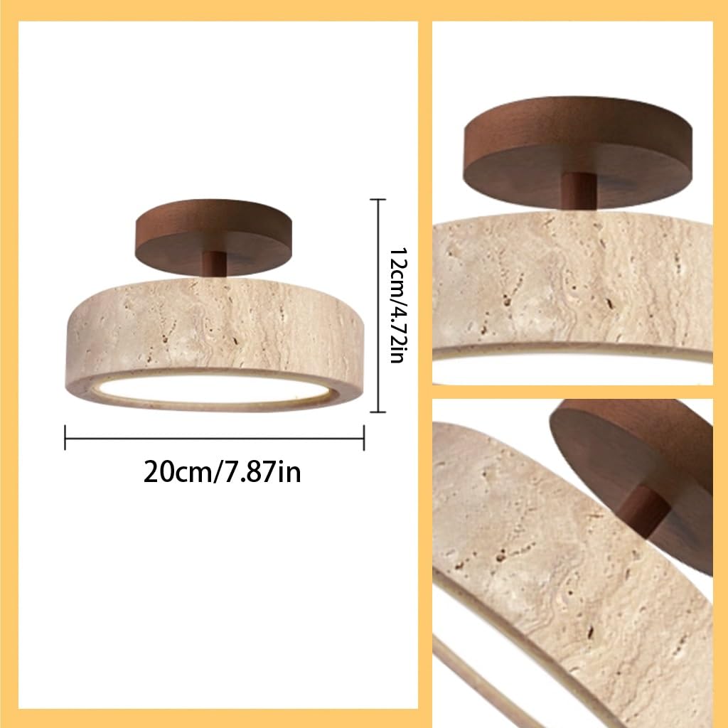 Deckenleuchte Wabi Sabi Stil Pendelleuchte Retro Esstisch Deckenlampe Natürliche Stein Deckenleuchten Bauernhaus Deckenleuchten Verwendet Für Küche, Wohnzimmer Flur Schlafzimmer(B)