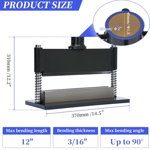 lesolar Accessoire de cintrage de presse hydraulique 12", Outil de pliage de métal robuste, Accessoire de presse hydraulique, Presse hydraulique d'atelier au sol, Conception à double ressort – vue 5
