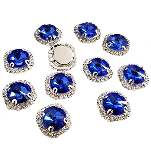 Flat Back Rhinestones Buttons Embellishments with Diamond, Sew On Crystals Glass Rhinestone for Clothing Wedding Bouquet(20pcs) Royal Blue Flat Back Rhinestones Buttons Embellishments with Diamond, Sew On Crystals Glass Rhinestone for Clothing Wedding Bouquet(20pcs) Royal Blue