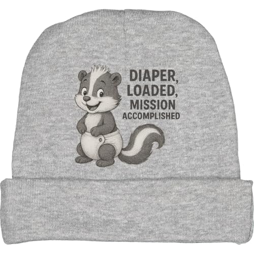 inktastic Funny Skunk Diaper Loaded Mission Accomplished Baby Beanie Hat