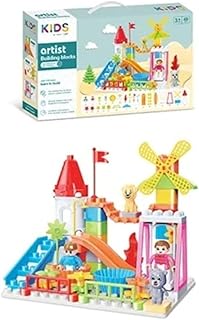 مجموعة بناء منزل تفاعلي مع طاحونة هوائية ومرجيحة لتنمية مهارات الإبداع والفك والتركيب L