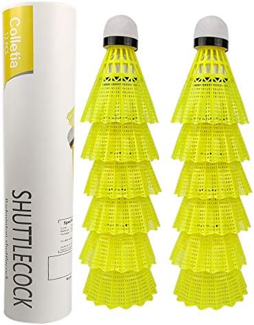 Badminton Shuttlecocks 12-pack Nylon Shuttlecocks Birdies Balls High Speed Badminton Balls with Great Durability Stability Suitable for Indoor Outdoor Sports Training Tube of 12