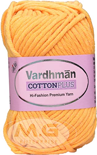 Image of M.G Enterprise Cotton Plus Ladu PilaWool Yarn 400 Needle Knitting Yarn for DIY Art & Craft
