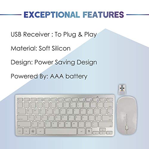 Image of BRIX Wireless Mini Keyboard and Mouse Combo Set (White)