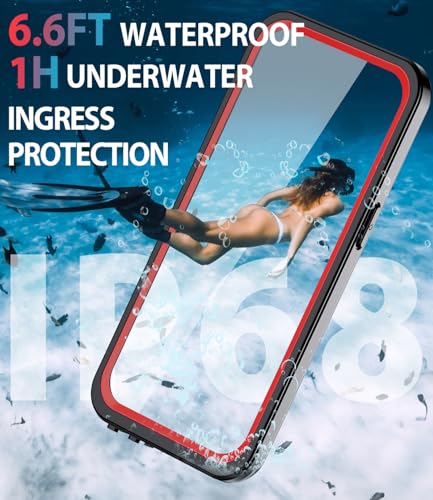 Coque iPhone 15 Pro Max étanche rouge stop aux rayures et chutes d'eau - 4