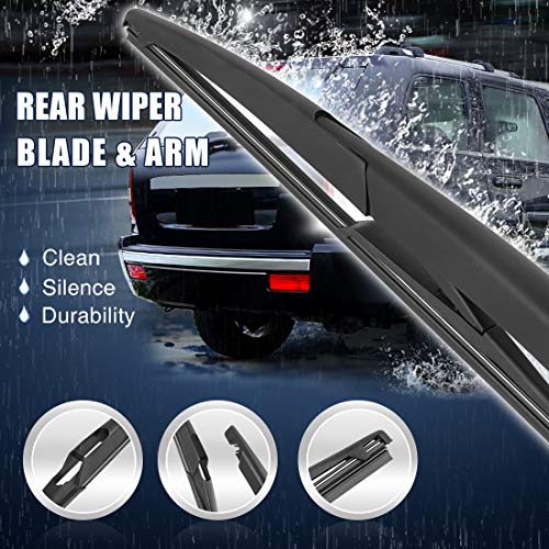 X Autohaux Rear Windshield Wiper Blade Arm Set 295Mm 12 Inch Black Fit For Fiat 500 07 08 09 10 11 12 13 14 15 16 17 18 19 #TOP1