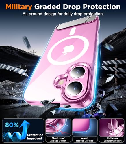 Image of Magnetic Compatible with iPhone 16 Case, [Built-in Invisible Kickstand][Compatible with MagSafe] [Military Grade Shockproof] Slim Thin Phone Case for iPhone 16 6.1 inch