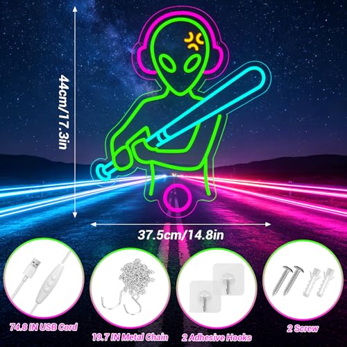 Image of Baseball Neon Sign LED Wall Decor, Dimmable USB Powered Sports Neon Light for Bedroom, Man Cave & Dorm, Multicolor Baseball Neon Sign, Unique Gift for Men, Boys & Baseball Fans