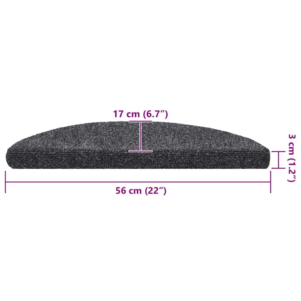 Lot de 20 tapis d'escalier autocollants gris foncé