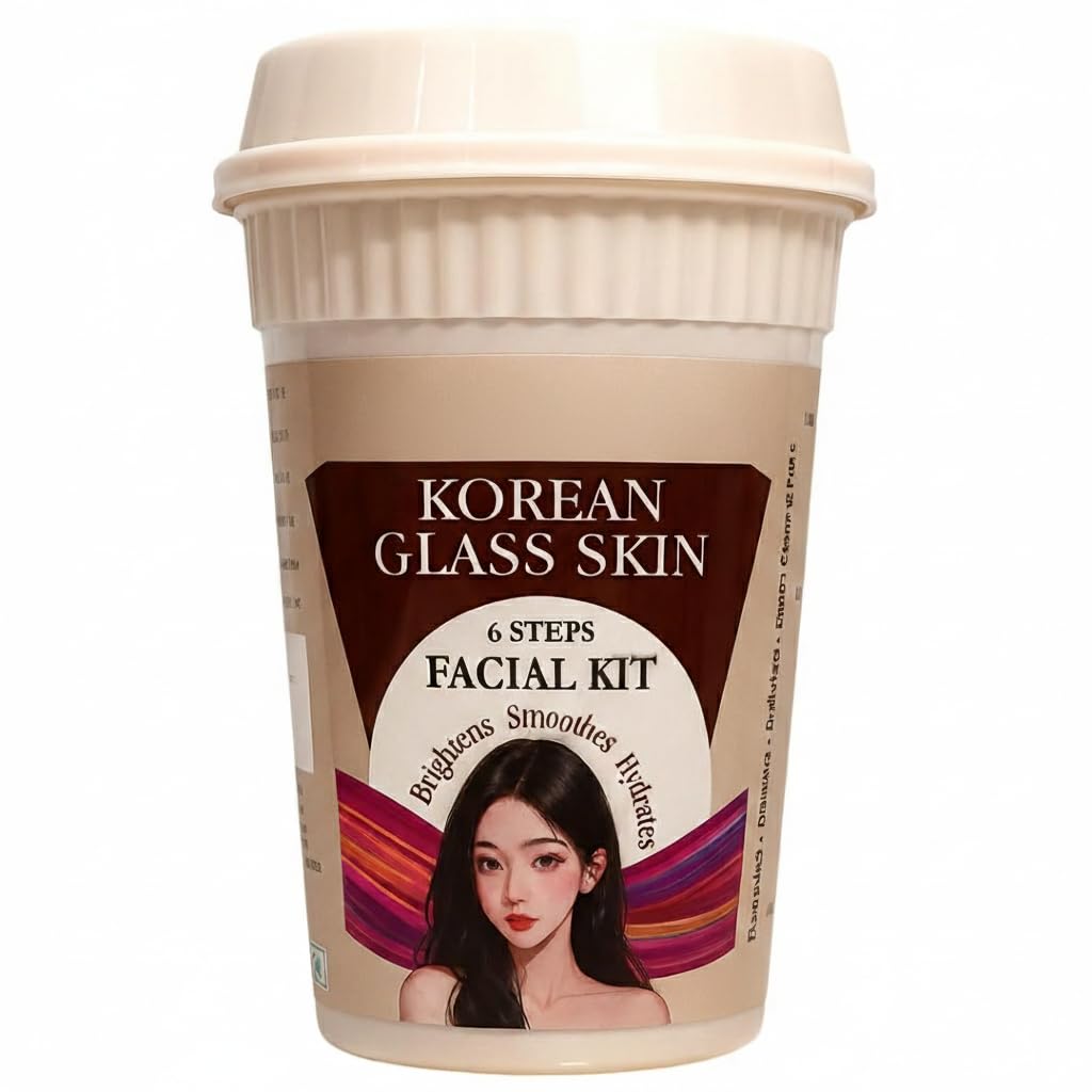 Korean Glass Skin Facial Kit – 6 Step Hydrating & Brightening Skincare Set for Smooth Radiant Skin – Home Spa Beauty Routine