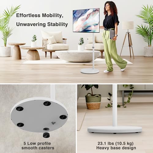 AVLT Monitor TV Arm Rolling Stand 17–43" Spring Adjustable Height White by AVLT - Used condition - Image 4