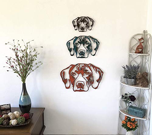 German Short Haired Pointer - Metal Wall Art Home Decor - Handmade - Choose 11", 17" Or 23" - Choose Your Patina Color, And Choose From 20 Different Dog Breeds! (See Options) Canine Art #TOP3