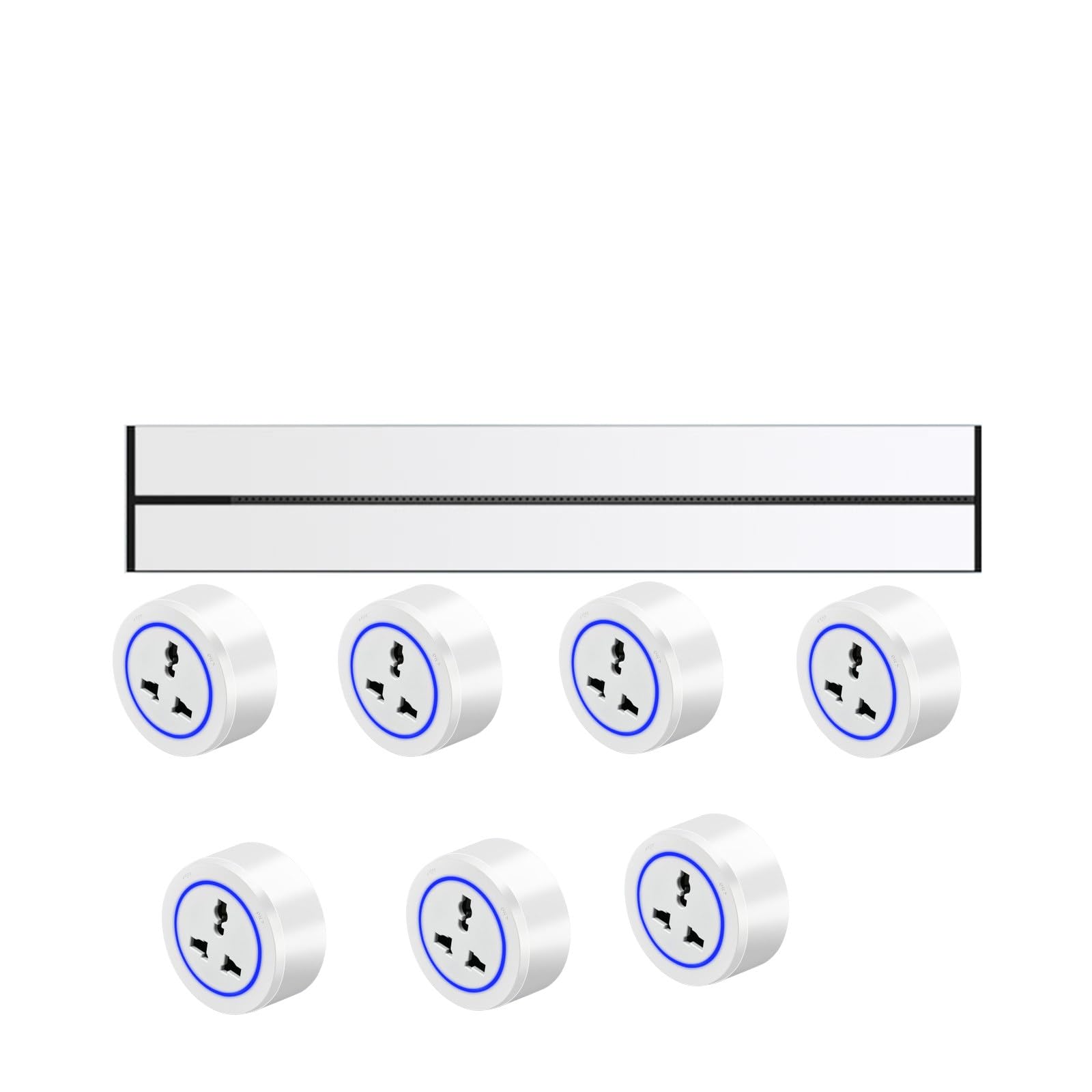 Power Strips Wall-Mounted Removable Power Sliding Track Socket, Anti-Shock, Detachable Supply(White,0.75M)
