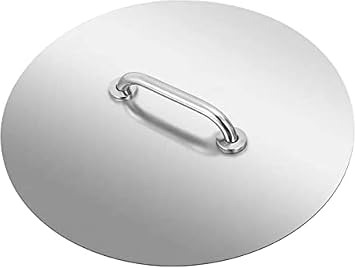 Fire Pit Lid 1.5mm Thick 430 Stainless Steel Burner Cover Round Lid for Drop-in Fire Pit Pan,20inch