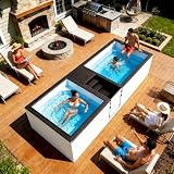 Piscina prefabricada de 40 pies con sistema de filtración inteligente, piscina de acero portátil
