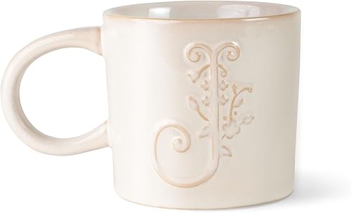 Vista 13 de FRINGE STUDIO Floral C Taza de cerámica, 14 fl oz, Crema (428034)