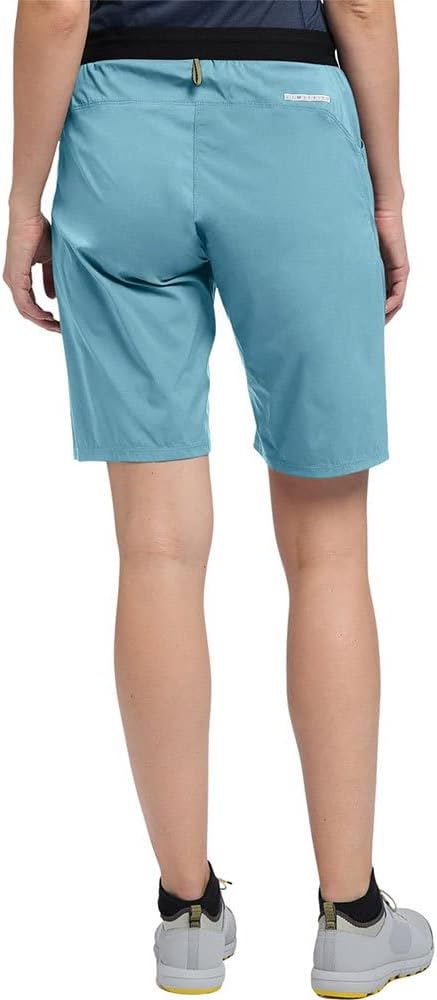 Frost Blue Women's Sports Shorts - Mid Rise, Fitted, Solid Blue