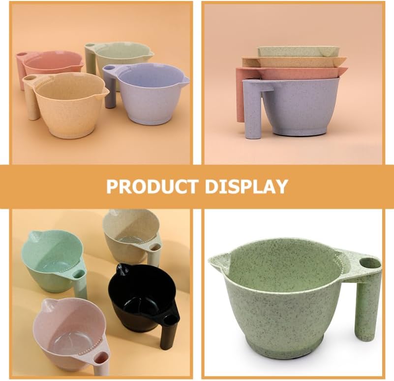 Angoily Hair Dye Mixing Bowls 2-Pack with Ergonomic Handles 6.69 Inch Portable Color Bowls for Salon and Diy Hair Coloring