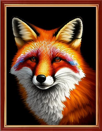 Image of Dimensean Stamped Cross Stitch Kits Full Range of Embroidery Patterns Starter Kits for Beginners Adult DIY Cross Stitches Needlepoint Kits 11CT-Colorful Fox 15.7x19.7 inch