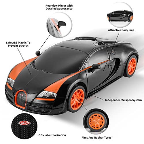 Image of BEZGAR 1:24 Bugatti Remote Control Car Licensed Bugatti Grand Sport Vitesse