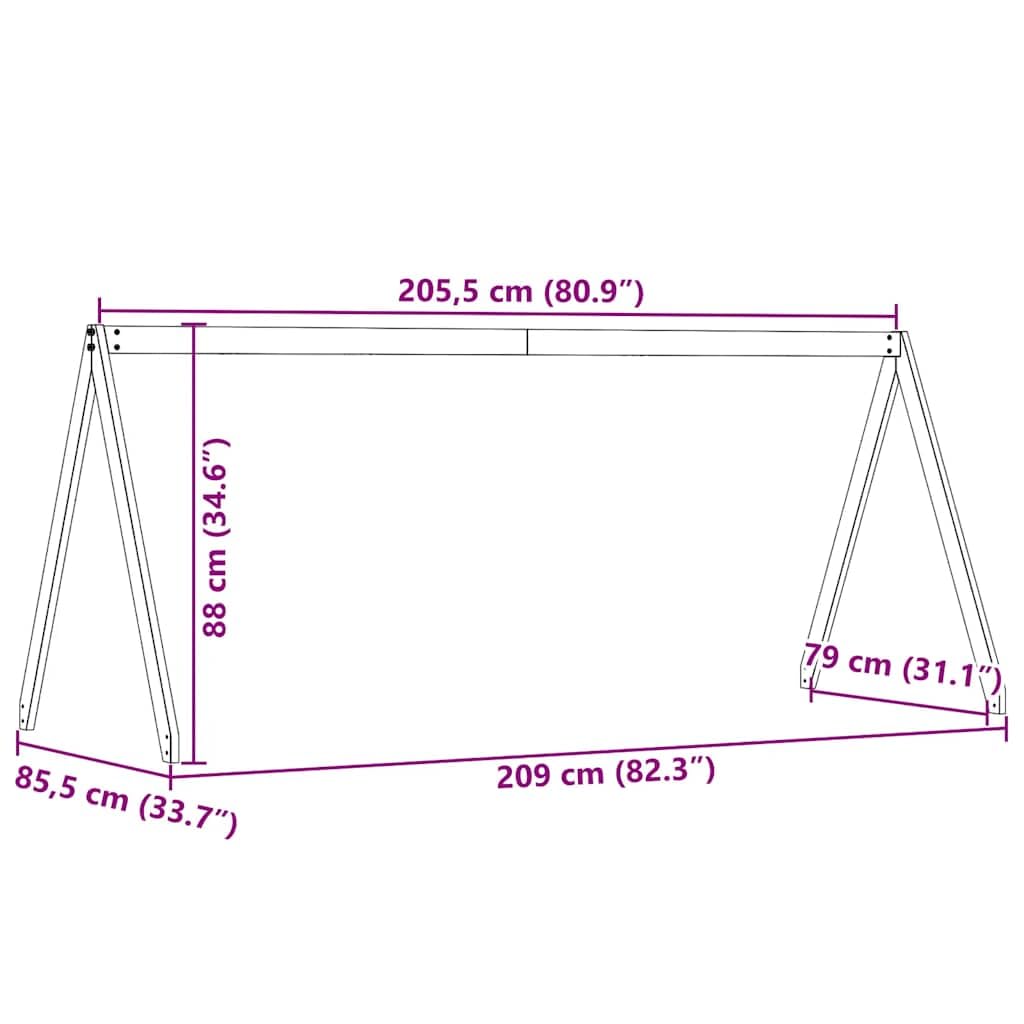 Techo para cuna blanco de pino macizo 209 x 85,5 x 88 cm con entrada abierta, estructura estable para habitación infantil, protección y diversión, accesorios para montaje en cama y seguridad