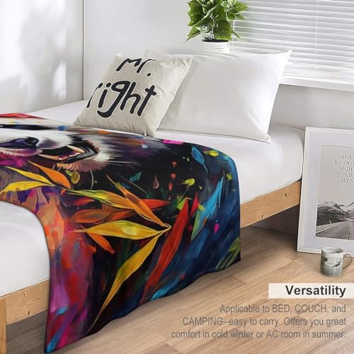 Plaid couverture jeté flannel panda 150x200cm pour canapé - 7