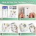 XenGro Mini Sticker Printer AHM2, Mini Thermal Printer with 3 Rolls Paper, Portable Bluetooth Inkless Printpods, Pocket Label Maker Suitable for Creative Kids DIY, Diaries, Photos, Study Notes -White