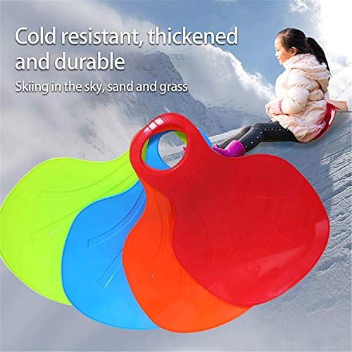 NUENUN Portable Snow Sled Board Outdoor Winter Plastic Skiing Boards Snow Grass Sand Board Cold Resistant Ski Pad Snowboard for Kids and Adult (red)