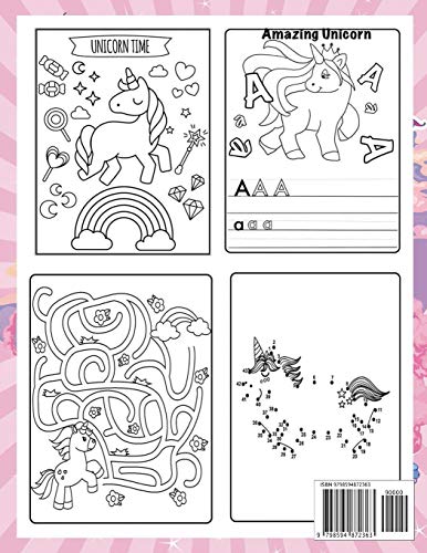 Unicorn coloring and activity book for kids: Features: Unicorn, Mermaid And Princess Coloring pages,