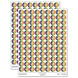 Skis and Poles Skiing Equipment and Gear 200+ Round Stickers - Matte Finish - 0.50' Size - Rainbow