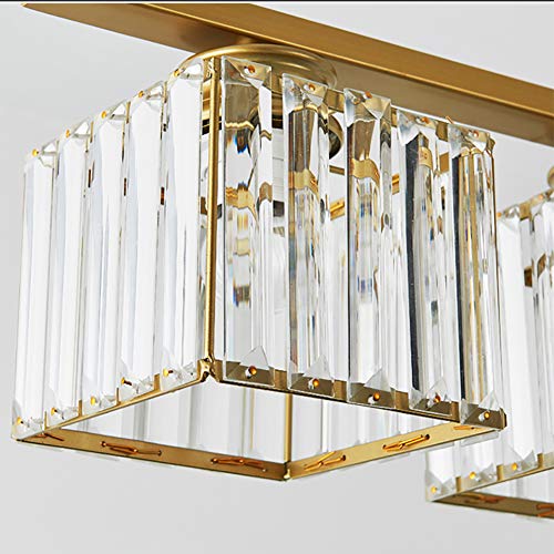 Plafonnier suspendu en cristal doré au design rustique de luxe - 2