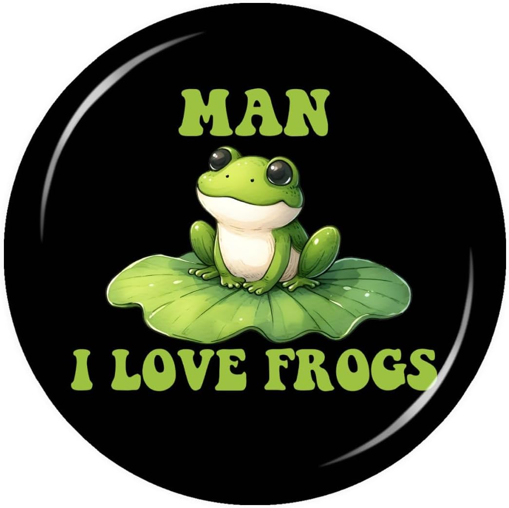 Man I Love Frogs Button Decor Vintage Logo for Backpacks