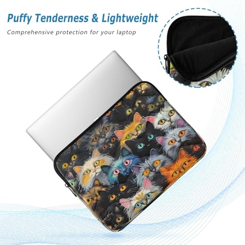 Funda para portátil de 13-14 pulgadas impermeable con diseño de gatos miniatura 5