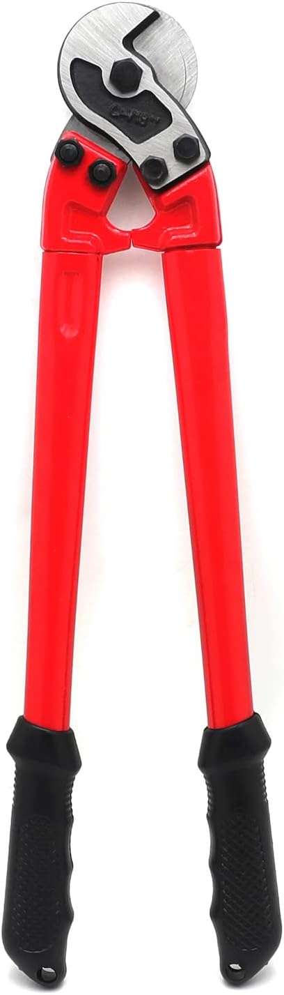 HTTMT- 18" Heavy Duty Hardened Cable Cutter- Hard Soft Steel Cable Wire Seals Aircraft Bicycle [P/N: ET-TOOL053-18-RED]