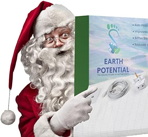 Earthing Grounding Fitted King-Size Sheet  95% Cotton and 5% Soft Silver Thread for Healing Sleep - supplied complete with a 5m cable and UK double outlet grounding plug, by Earth Potential.
