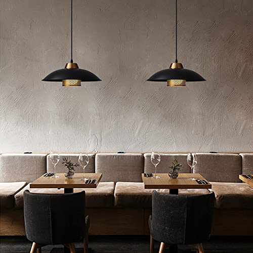 Suspension luminaire noir mat 38cm pour eclairage de cuisine