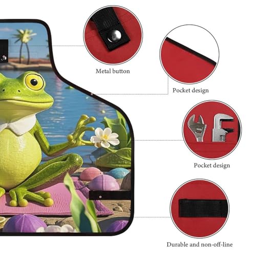 Delantal Funny Yoga Frog para Trabajos con Bolsillos miniatura 3