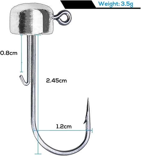 Miniatura 9 de Fishing Offset Jig 10PCS Fishing Hook 2.5g/3.5g/5g/6g Jig Head Stainless Steel Soft Fishhook Carp Bass Pescas Fishing Tackle Portable Fish Hooks Set