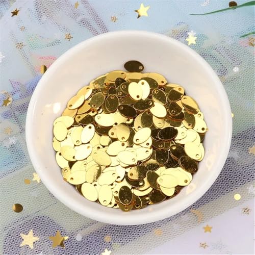Paillettes à coudre de haute précision, ellipses argentées 5x8 mm pour robe - 8