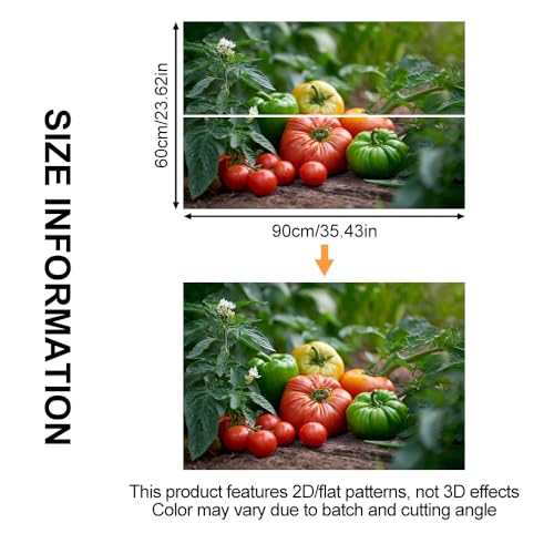 Image of Tomato Garden Kitchen Backsplash Peel and Stick, 35.4x23.6 in