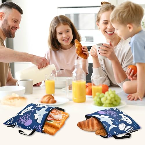 Bolsas reutilizables con cierre 3 piezas color púrpura azul miniatura 7