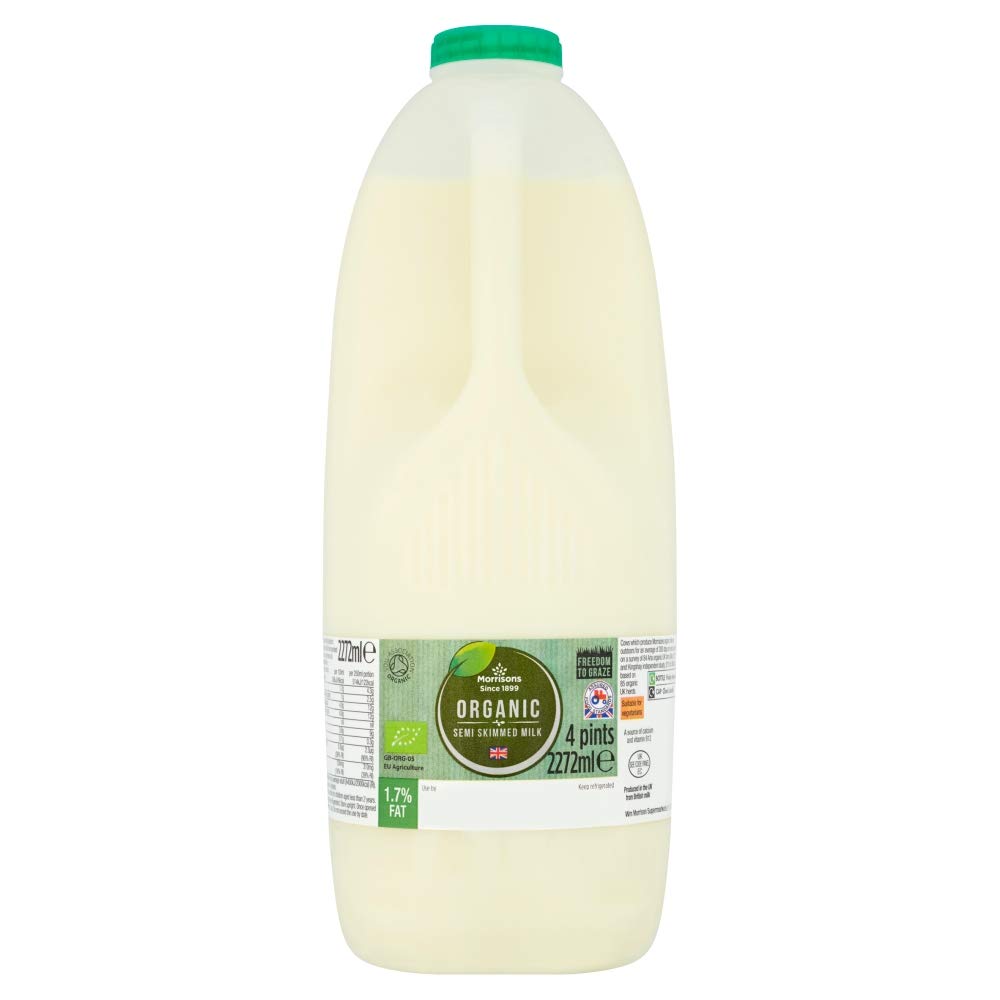 Morrisons Organic British Semi Skimmed Milk, 2.27L