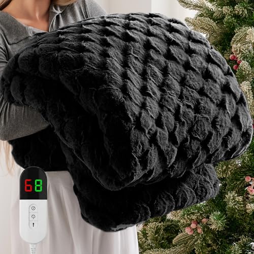Image of Homemate Heated Electric Throw Blanket 50 inchx60 inch Faux Fur Heating Blankets